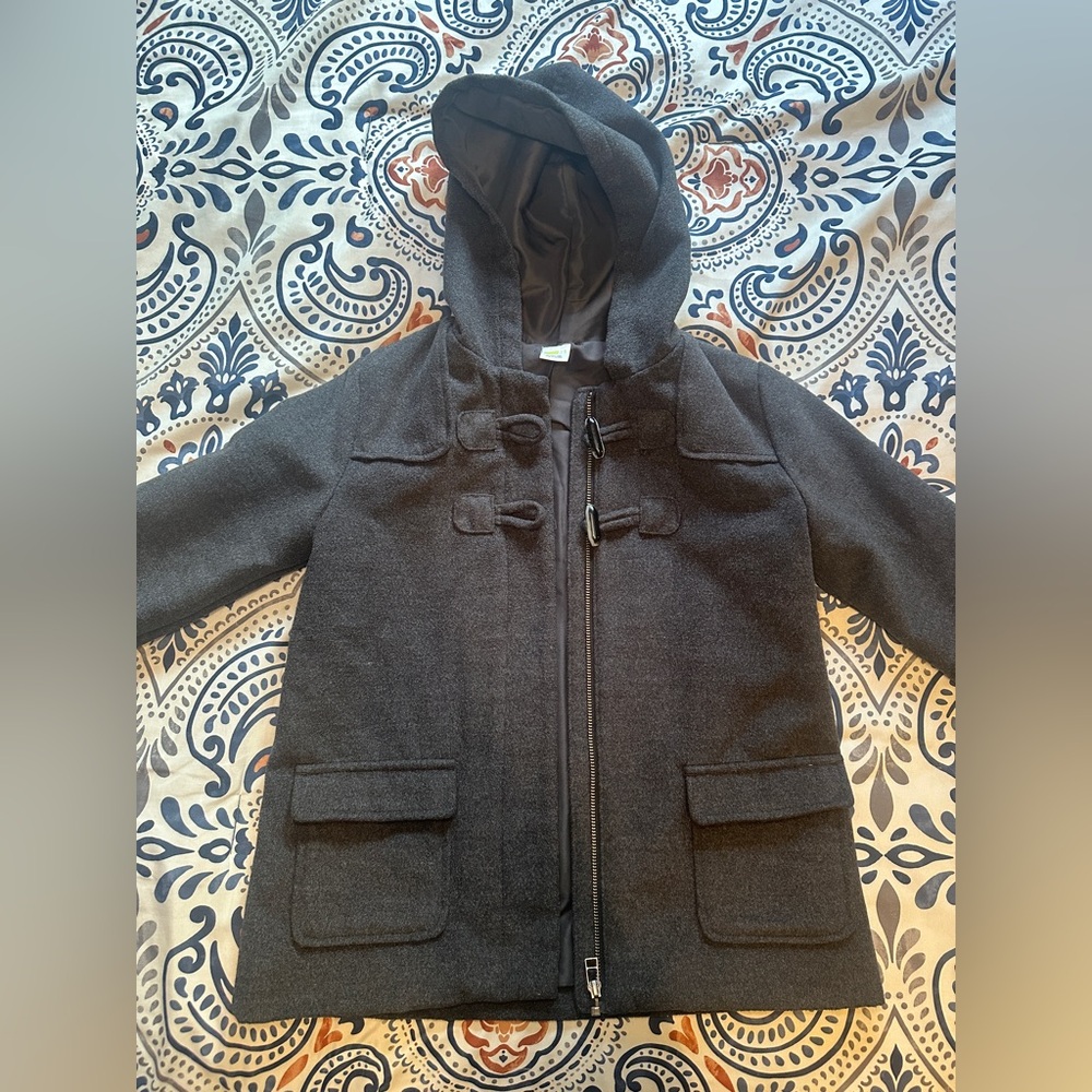 Crazy 8 Girls Gray Hooded Zip Coat